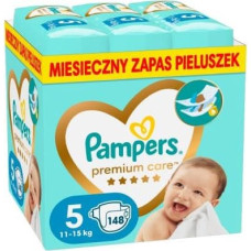 Pampers Premium Protection Size 5, Nappy x148, 11kg-16kg