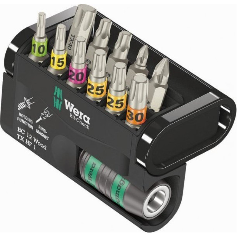 Wera ZESTAW BIT-CHECK 12 WOOD TX HF 1, 12 CZ. (1 KPL)