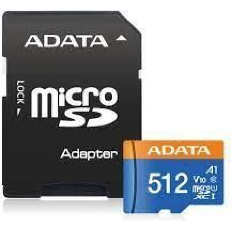 Adata MEMORY MICRO SDXC 512GB W/AD./AUSDX512GUICL10A1-RA1