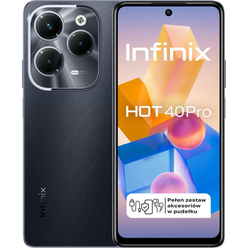 Infinix Smartfon Infinix Hot 40 Pro 8/256GB Czarny  (INFINIXHOT40PROBLACK)