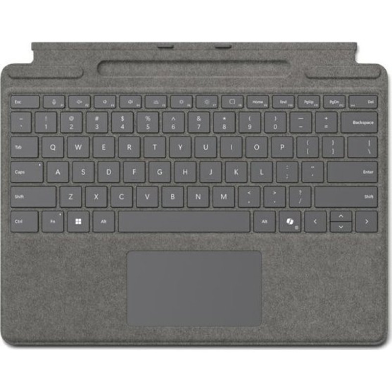 Microsoft Surface Pro Keyboard [DE] Platin mit Pen Storage / mit Copilot Button ohne Pen dabei / nur solange der Vorrat reicht