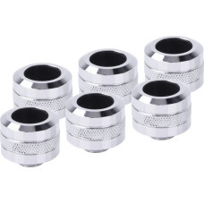 Alphacool Alphacool Eiszapfen Pro Anschluss 16mm Hardtube Fitting G1/4, 6-Pack - chrome