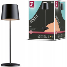 Paulmann Lampka biurkowa Paulmann Lampka stołowa akumulatorowa GILO LED DIM USB-C 2.8W 240lm 2700K IP44 czarny mat / metal tworzywo sztuczne