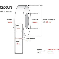 Capture Label 40x15, Core 40,