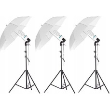 Massa Lampa studyjna Massa Zestaw Oświetleniowy 3x Lampa 85w = 1200w + Statyw + Parasol / Typ: 2