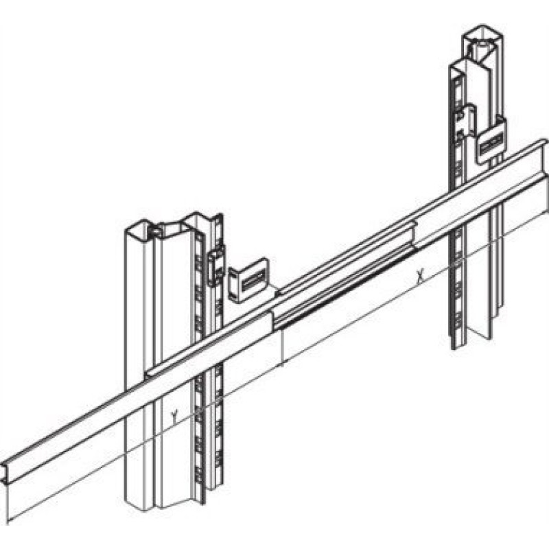 Schroff SCHROFF Zestaw montażowy do prowadnicy teleskopowej, uniwersalny dla 1 lub 2 HU, Varistar