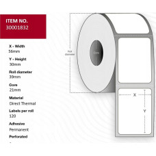 Capture Label 56x30, Core 21 � 39 mm.