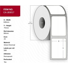 Capture Label 100x75, Core 25,
