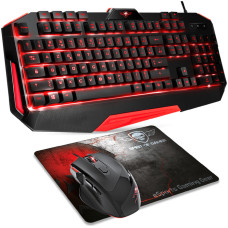 Spirit Of Gamer Клавиатура и мышь Spirit of Gamer SOG-3IN1-ES Чёрный Красный AZERTY