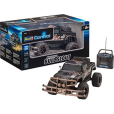 Revell Revell Control RC Car - zdalnie sterowany samochód z pilotem 27 MHz, stabilna konstrukcja, duże koła dla dobrej mobilności w terenie, oświetlenie LED, zasilanie bateryjne - buggy BULL SCOUT 24629