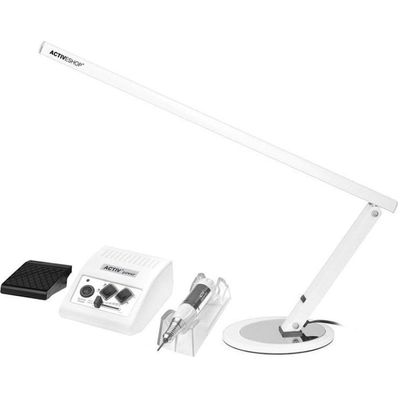 Activeshop Frezarka JD500 white + lampka na biurko Slim 20W biała