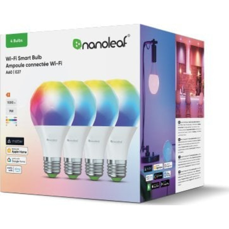 Nanoleaf Essentials Smart Bulbs - zestaw 4 żarówek A60-E27 (Wi-Fi)