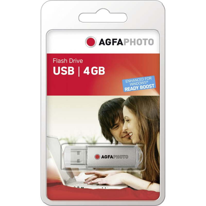 Agfaphoto USB 2.0 4GB silver USB atminties raktas