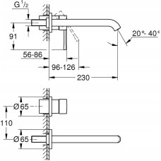 Grohe Grohe 2-otworowa bateria umywalkowa Essence rozmiar L czarny 29193KF1