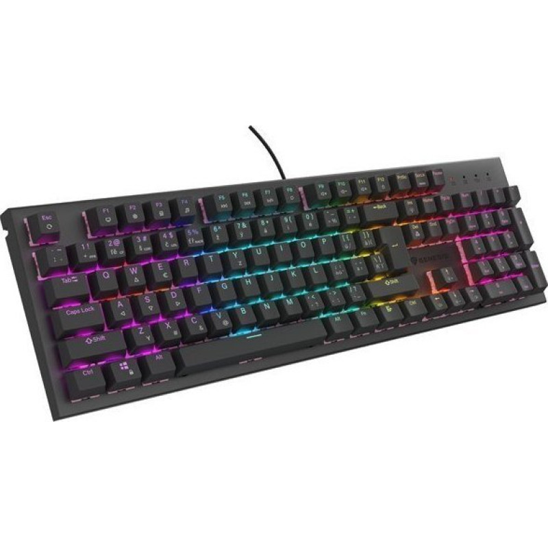 Genesis Klawiatura Genesis KLAWIATURA DLA GRACZY GENESIS THOR 303 CZ/SK PODŚWIETLENIE RGB MECHANICZNA SILENT SWITCH CZARNA HOT