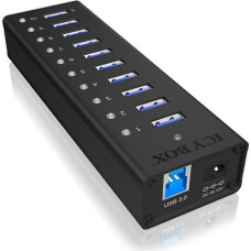 Raidsonic 10 port USB 3.0 Hub Icy Box IB-AC6110 Black