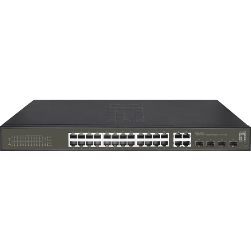 Levelone Switch LevelOne LevelOne GES-2128P łącza sieciowe Zarządzany L2 Gigabit Ethernet (10/100/1000) Obsługa PoE Czarny