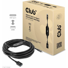 Club 3D Kabel USB Club 3D USB-A - USB-C 10 m Czarny (CAC-1538)