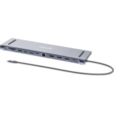 Manhattan Adapter AV Manhattan MANHATTAN Dockingstation 12-in-1 4K 1xHDMI 2xDP 3xUSB-A