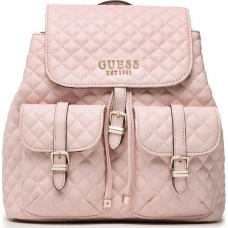 Guess , Adam Flap, Polyurethane, Textile Backpack, Pale Rose, For Women For Women