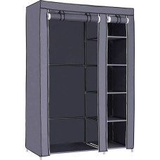 Songmics Szafa podwójna materiałowa 110x45x175 cm szary