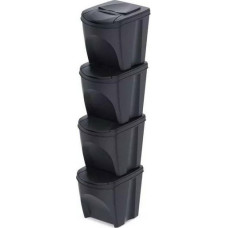 Prosperplast Kosz na śmieci Prosperplast KEDEN KOSZ NA ŚMIECI SORTIBOX 25L SET 4 - ANTRACYT ECO WOOD