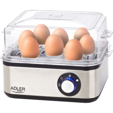 Adler AD 4486 egg cooker 8 egg(s) 800 W Black,Satin steel,Transparent