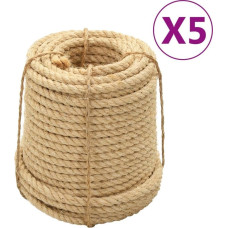 Vidaxl vidaXL Liny sizalowe, 5 szt., 20 mm, 100 m