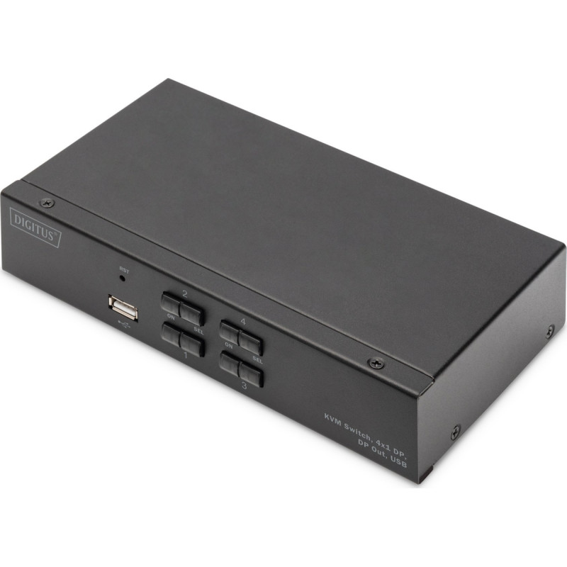Digitus Przełącznik Digitus DIGITUS KVM Switch, 4K60HZ, 4x1 DP in, 1x DP USB out