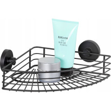 Wenko Narożna półka pod prysznic BARI Vacuum-Loc, metalowa, czarna, WENKO