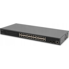 Digitus Switch Digitus Digitus 24-portowy zarządzany przełącznik gigabitowy Ethernet PoE L2