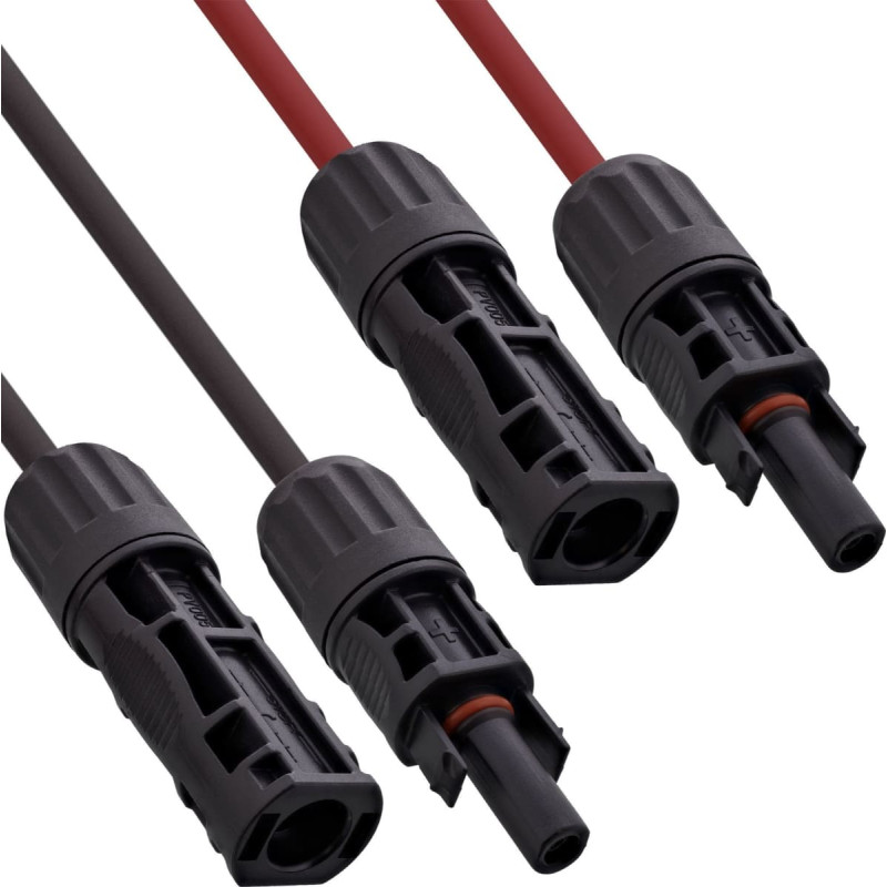 Inline ® Solarkabel Verlängerungs-Set inkl. Solarstecker 4mm² schwarz/rot 15m