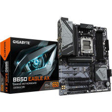 Gigabyte Материнская плата Gigabyte B650 EAGLE AX — поддерживает процессоры AMD Ryzen 7000, 12+2+2-фазный цифровой VRM, до 7600 МГц DDR5 (OC), 1xPCIe 5.0 + 2xPCIe 4.0 M.2, Wi-Fi 6E 802.11ax, GbE LAN, USB 3.2 Ген2