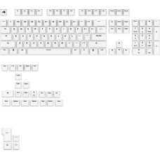 Glorious Glorious GPBT Basics Keycaps, ANSI Layout (US), PBT, Dye-Sub - Classic White