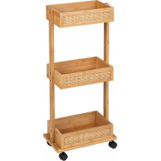 Wenko Regał łazienkowy ALLEGRE BAMBOO, mobilny, 3 półki, WENKO