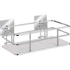 Wenko Koszyk prysznicowy Wenko wieszak prysznicowy i wannowy Quadro Turbo-Loc 24 cm stal nierdzewna srebrna