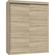 Topeshop SZAFA PRZESUWNA IGA 160 CM DRZWI PRZESUWNE ZE SZPROSAMI DĄB SONOMA