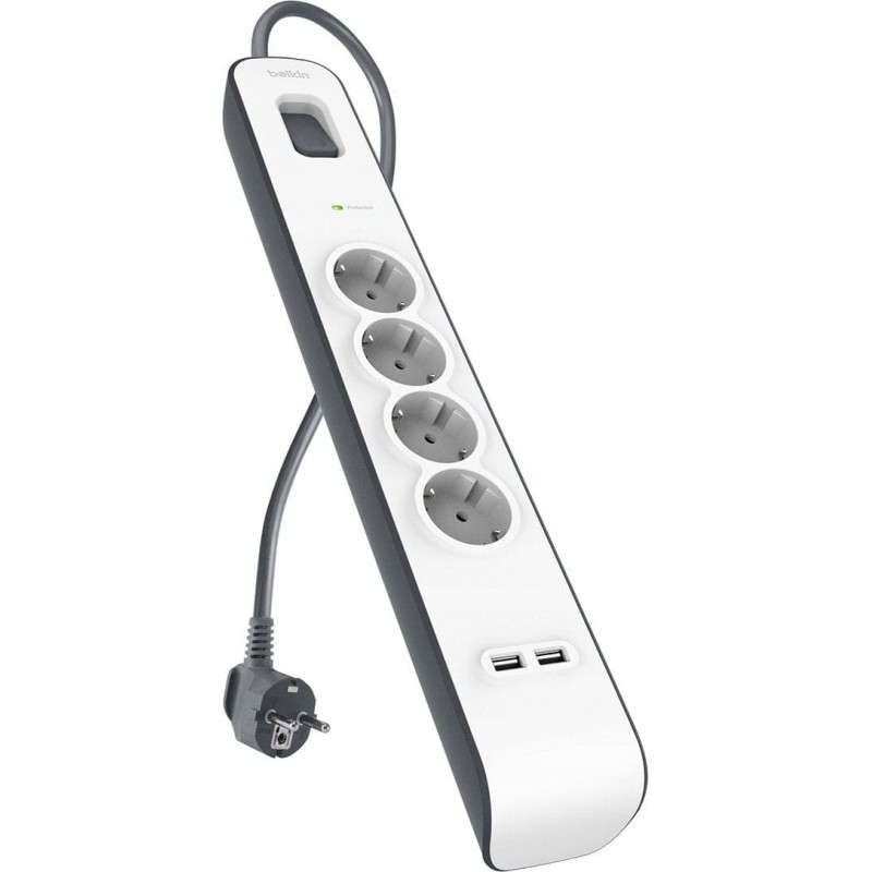 Belkin POWER STRIP 525J, 4X SCHUKO, 2X USB-A, 2M