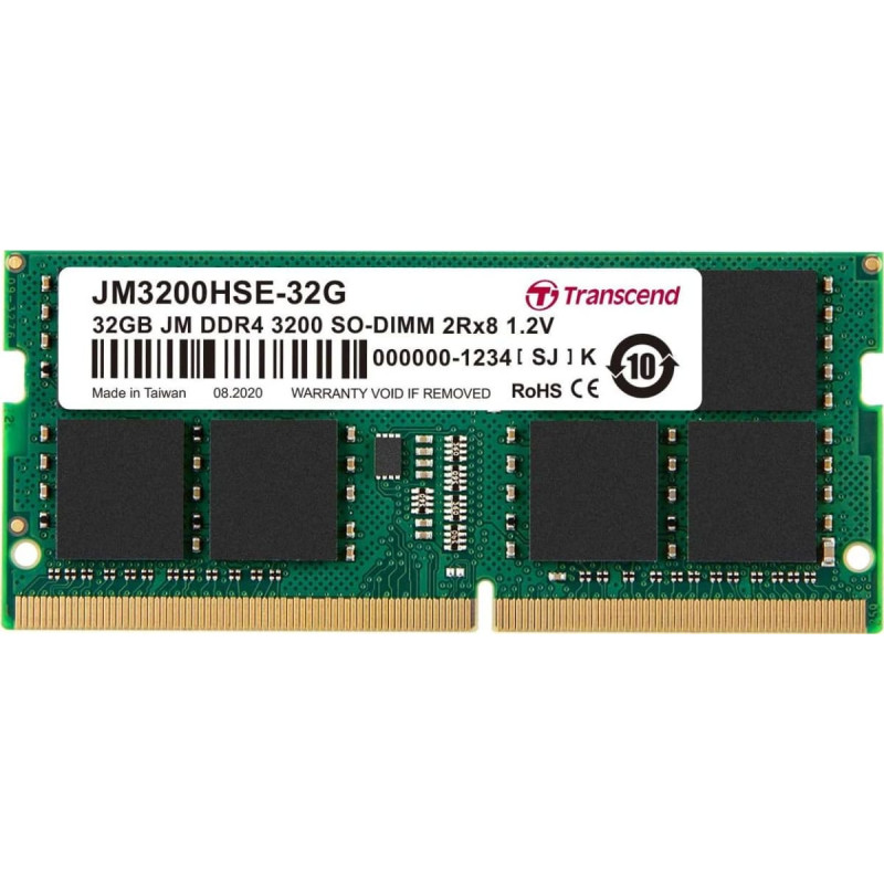 Transcend Pamięć do laptopa Transcend JetRam, SODIMM, DDR4, 32 GB, 3200 MHz, CL22 (JM3200HSE-32G)