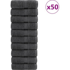 Vidaxl Ręczniczki premium, 50 szt., antracytowe, 30x30 cm, bawełna