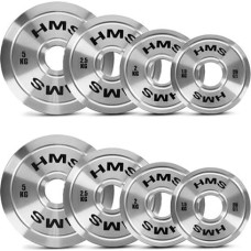 HMS TOS Komplekts Kalibrēts metāls Olimpiskie svaru diski  2 x 1.5 - 5.0 KG (22 KG) HMS