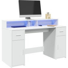 Vidaxl Biurko vidaXL vidaXL Biurko z podświetleniem LED, białe, 140x55x91 cm