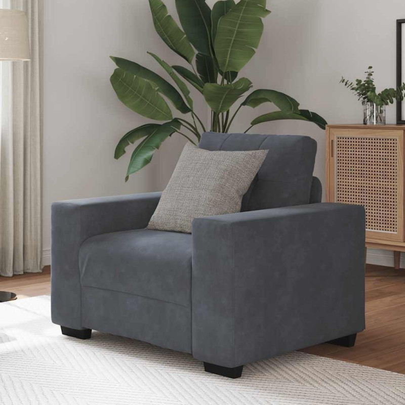 Vidaxl Sofa Fotel Ciemnoszary 60 cm Aksamit Lumarko!