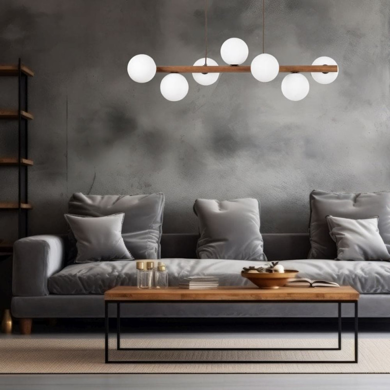 Tkkrywult TK Lighting Estera 10272 lampa wisząca zwis 7x6W G9 orzech/biała