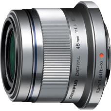 Olympus M.Zuiko Digital 45мм f/1.8 объектив, серебристый