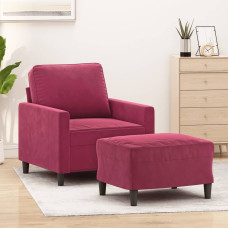 Vidaxl vidaXL Fotel z podnóżkiem, winna czerwień, 60 cm, obity aksamit