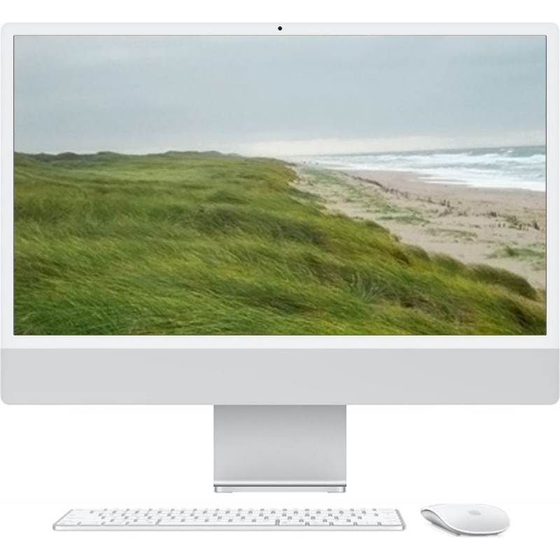 Apple iMac Z1K1 59,62cm 23,5Zoll Standardglas M4 10C CPU/10C GPU/16C N.E. 24GB 512GB SSD Gbit Eth MM NumKey TID DE Silber