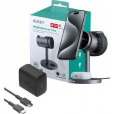 Aukey Cooling 3in1 Wireless Charger LC-MC311A 15W Qi2 MagSafe + 30W PD Power Adapter