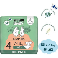 Muumi MOOMIN Baby, Pieluszki 4 MAXI (7-14kg), 63 szt. EKO BIG PACK