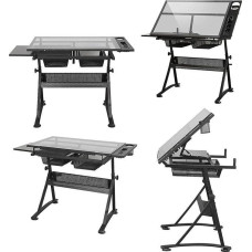 Bitmat Biurko DNA DNA PRO DESK 1 biurko stół kreślarski z szufladami szkło hartowane 120x60 cm